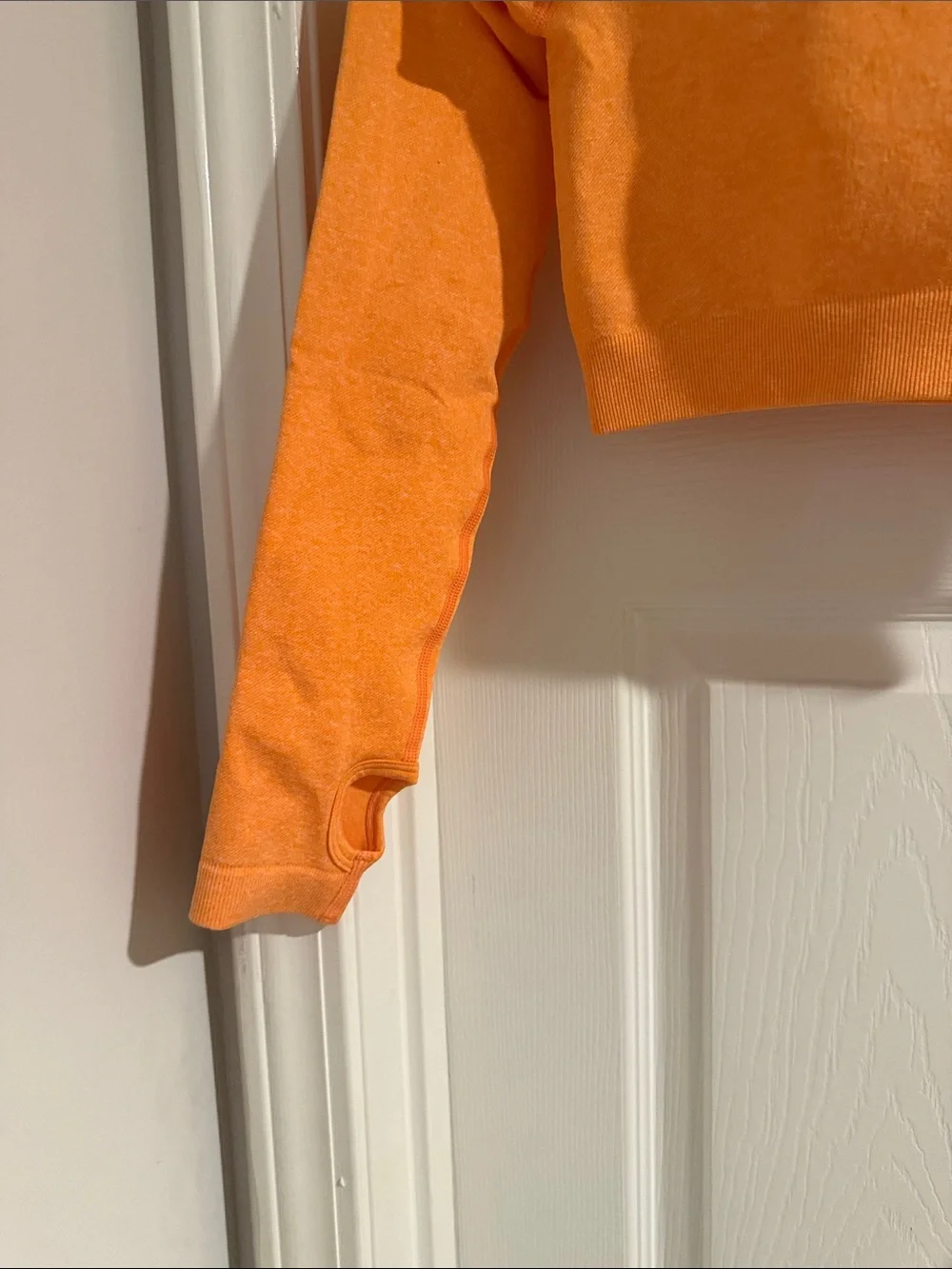 Orange Active Seamless Leggings and Long Sleeve Top Set